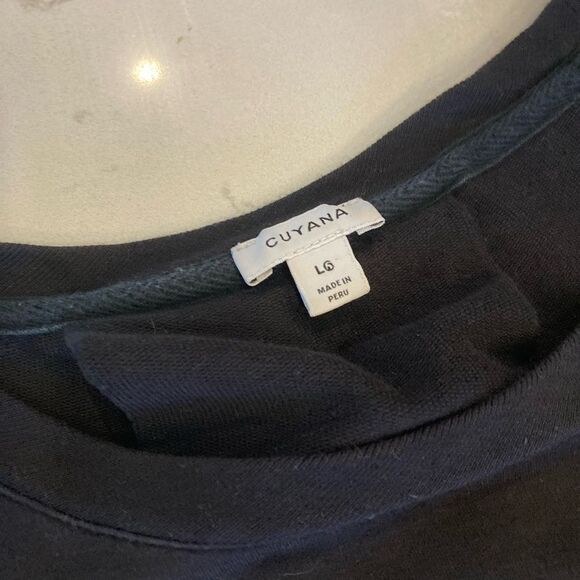 Cuyana Black Long Sleeve French Terry Matching Lounge Wear Set M/L - Picture 4 of 8